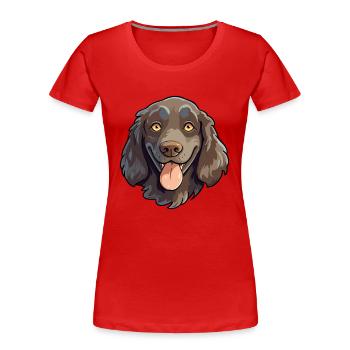 American Water Spaniel Dog Breed Watercolor Cartoo - Women's Premium Organic T-Shirt - red - Front - Mia (176cm)