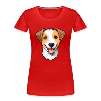 Parson Russell Terrier Dog Breed Watercolor Cartoo - Women's Premium Organic T-Shirt - red - Front - Mia (176cm)