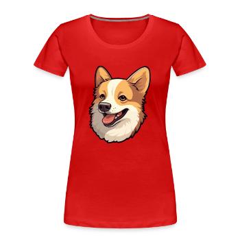 Norwegische Lundehund Hunderasse Aquarell Cartoon K - Frauen Premium Bio T-Shirt - Rot - Vorne - Mia (176cm)