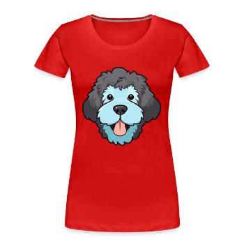 Spanischer Wasserhund Rasse Aquarell Karikatur Kawaii - Frauen Premium Bio T-Shirt - Rot - Vorne - Mia (176cm)