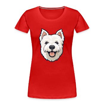 West Highland White Terrier Hunderasse Aquarell C - Frauen Premium Bio T-Shirt - Rot - Vorne - Mia (176cm)