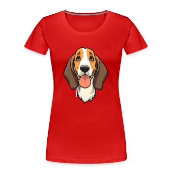 Treeing Walker Coonhound Hunderasse Aquarellwagen - Frauen Premium Bio T-Shirt - Rot - Vorne - Mia (176cm)
