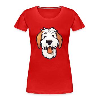 Sealyham Terrier Hunderasse Aquarell Karikatur Kawa - Frauen Premium Bio T-Shirt - Rot - Vorne - Mia (176cm)