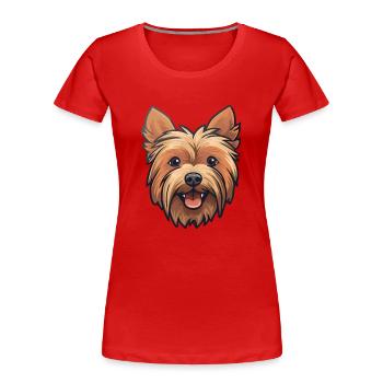 Silky Terrier Hunderasse Aquarell Karikatur Kawaii - Frauen Premium Bio T-Shirt - Rot - Vorne - Mia (176cm)