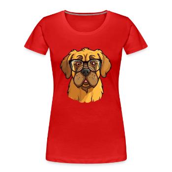 Mastiffs Hunderasse Aquarell Cartoon Kawaii Glas - Frauen Premium Bio T-Shirt - Rot - Vorne - Mia (176cm)