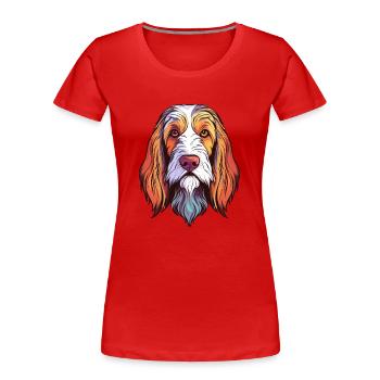 Basset Griffon Vendeen Dog Breed Watercolor Cartoo - Women's Premium Organic T-Shirt - red - Front - Mia (176cm)