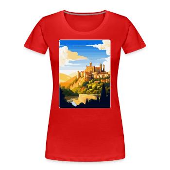 Segovia Spanien Vintage Reiseplakat WPA Souvenir - Frauen Premium Bio T-Shirt - Rot - Vorne - Mia (176cm)