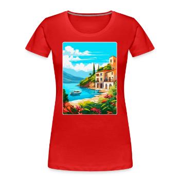 Mallorca Spanien Vintage Reiseplakat Souvenir WPA - Frauen Premium Bio T-Shirt - Rot - Vorne - Mia (176cm)