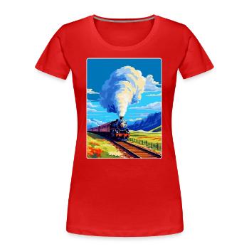 Affiche de voyage vintage du train Orient Express Europe - T-shirt bio Premium Femme - rouge - Devant - Mia (176cm)