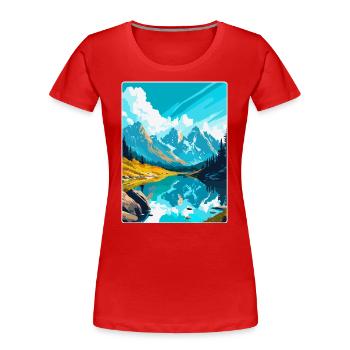 Montagnes Pologne Vintage Voyage Poster WPA - T-shirt bio Premium Femme - rouge - Devant - Mia (176cm)