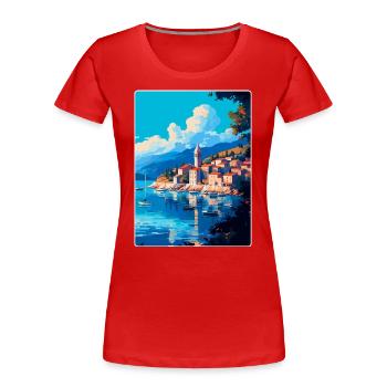 Cavtat Kroatien Vintage Reiseplakat Souvenir WPA - Frauen Premium Bio T-Shirt - Rot - Vorne - Mia (176cm)