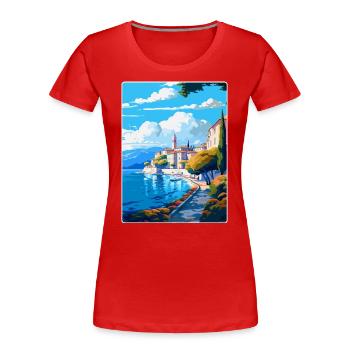 Opatija Kroatien Vintage Reiseplakat Souvenir WPA - Frauen Premium Bio T-Shirt - Rot - Vorne - Mia (176cm)