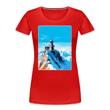 Jungfraujoch Suisse Affiche de voyage vintage WPA - T-shirt bio Premium Femme - rouge - Devant - Mia (176cm)