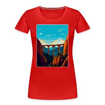 Affiche de voyage du viaduc de Landwasser en Suisse WPA - T-shirt bio Premium Femme - rouge - Devant - Mia (176cm)