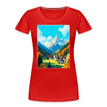 Berchtesgaden Germany Vintage Travel Poster WPA - Women's Premium Organic T-Shirt - red - Front - Mia (176cm)
