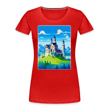 Neuschwanstein Allemagne Affiche de voyage vintage WPA - T-shirt bio Premium Femme - rouge - Devant - Mia (176cm)