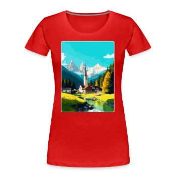 Garmisch Partenkirchen Allemagne Affiche de voyage WPA - T-shirt bio Premium Femme - rouge - Devant - Mia (176cm)