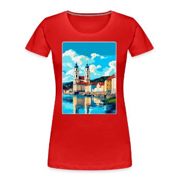 Passau Allemagne Affiche de voyage vintage Souvenir WPA - T-shirt bio Premium Femme - rouge - Devant - Mia (176cm)