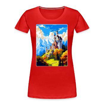 Château de Neuschwanstein Allemagne Affiche de voyage WPA - T-shirt bio Premium Femme - rouge - Devant - Mia (176cm)