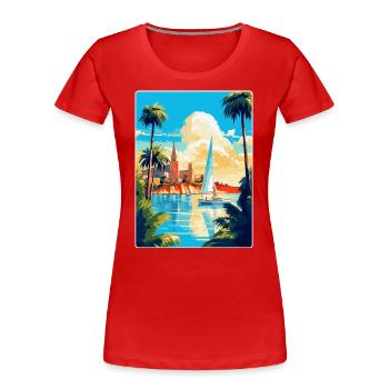 Palma De Mallorca Spanien Vintage Reiseplakat WPA - Frauen Premium Bio T-Shirt - Rot - Vorne - Mia (176cm)