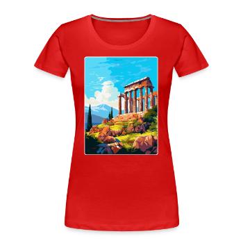 Antikes Korinth Griechenland Vintage Reiseposter WPA - Frauen Premium Bio T-Shirt - Rot - Vorne - Mia (176cm)