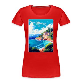 Punta Rata Kroatien Vintage Reiseplakat Souvenir - Frauen Premium Bio T-Shirt - Rot - Vorne - Mia (176cm)