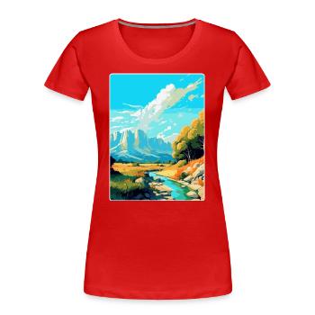 Paklenica Kroatien Vintage Reiseplakat Souvenir - Frauen Premium Bio T-Shirt - Rot - Vorne - Mia (176cm)
