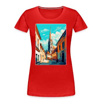 Osijek Kroatien Vintage Reiseplakat Souvenir WPA - Frauen Premium Bio T-Shirt - Rot - Vorne - Mia (176cm)