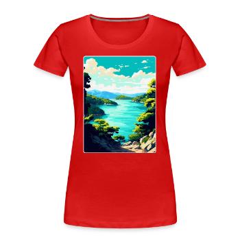 Mljet Kroatien Vintage Reiseposter WPA Souvenir - Frauen Premium Bio T-Shirt - Rot - Vorne - Mia (176cm)