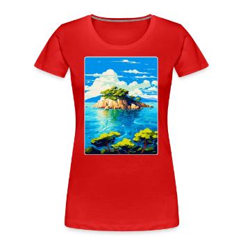 Paklinski Inseln Kroatien Vintage Reiseposter - Frauen Premium Bio T-Shirt - Rot - Vorne - Mia (176cm)