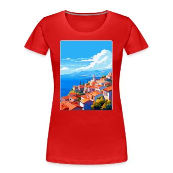 Grèce Vintage Voyage Poster WPA Souvenir - T-shirt bio Premium Femme - rouge - Devant - Mia (176cm)