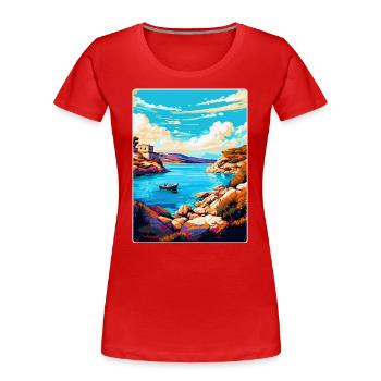 Kornati Kroatien Vintage Reiseplakat Souvenir WPA - Frauen Premium Bio T-Shirt - Rot - Vorne - Mia (176cm)