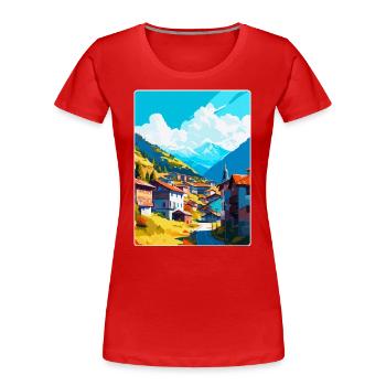 Artvin Turquie Vintage Affiche de voyage WPA Souvenir - T-shirt bio Premium Femme - rouge - Devant - Mia (176cm)