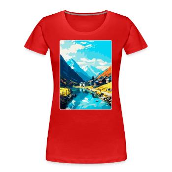 Andermatt Suisse Affiche de voyage vintage WPA - T-shirt bio Premium Femme - rouge - Devant - Mia (176cm)
