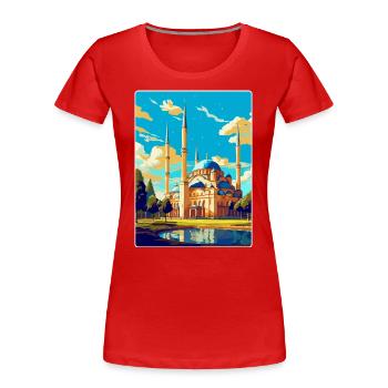 Edirne Turquie Vintage Voyage Poster WPA Souvenir - T-shirt bio Premium Femme - rouge - Devant - Mia (176cm)