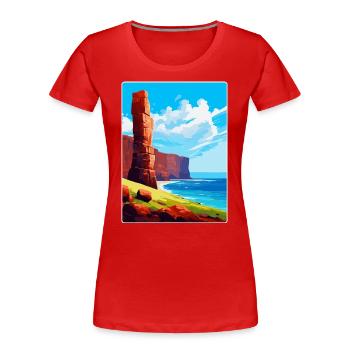 Old Man Of Hoy Scotland Uk Vintage Travel Poster - Women's Premium Organic T-Shirt - red - Front - Mia (176cm)