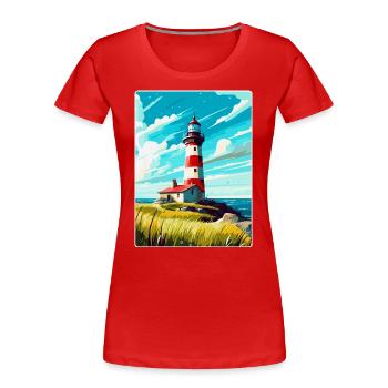 Plymouth England Uk Vintage Reiseplakat Souvenir - Frauen Premium Bio T-Shirt - Rot - Vorne - Mia (176cm)