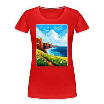 Isle Of Hoy Scotland Uk Vintage Travel Poster WPA - Women's Premium Organic T-Shirt - red - Front - Mia (176cm)
