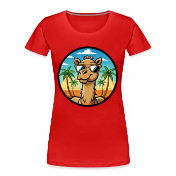 Camel Funny Cartoon Summer Beach Sunglasses Cool - Women's Premium Organic T-Shirt - red - Front - Mia (176cm)
