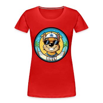 Billy Hunderasse Cartoon Sonnenbrille Strand - Frauen Premium Bio T-Shirt - Rot - Vorne - Mia (176cm)
