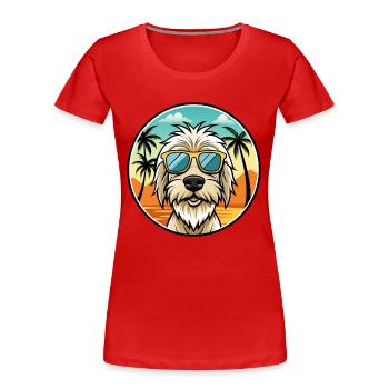 Spinone Italiano Dog Breed Cartoon Sunglass Beach - Women's Premium Organic T-Shirt - red - Front - Mia (176cm)