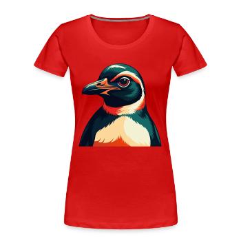 Penguin Cartoon Character Colorful Pet Animal - Women's Premium Organic T-Shirt - red - Front - Mia (176cm)