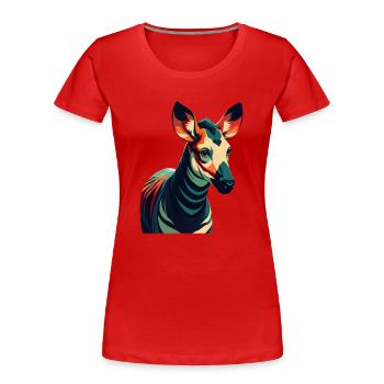 Okapi Personnage De Dessin Animé Animal De Compagnie Coloré - T-shirt bio Premium Femme - rouge - Devant - Mia (176cm)