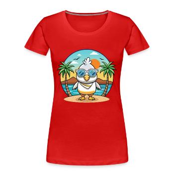 Albatross Lustige Cartoon Sommer Strand Sonnenbrille - Frauen Premium Bio T-Shirt - Rot - Vorne - Mia (176cm)