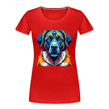 Anatolian Shepherd Dog Breed Cartoon Kawaii - Women's Premium Organic T-Shirt - red - Front - Mia (176cm)