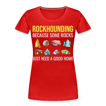 Collectionneur de chiens de roche Collectionneur Géologue - T-shirt bio Premium Femme - rouge - Devant - Mia (176cm)