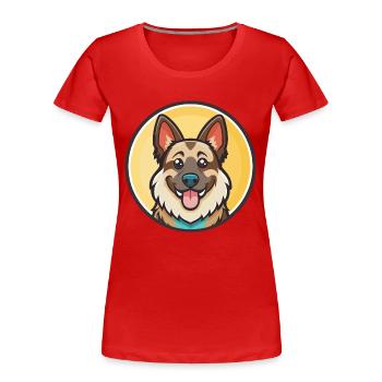 Carpathian Shepherd Dog Breed Funny Cartoon Kawaii - Women's Premium Organic T-Shirt - red - Front - Mia (176cm)