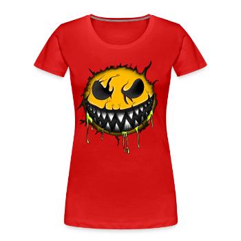 Keep smiling - Frauen Premium Bio T-Shirt - Rot - Vorne - Mia (176cm)