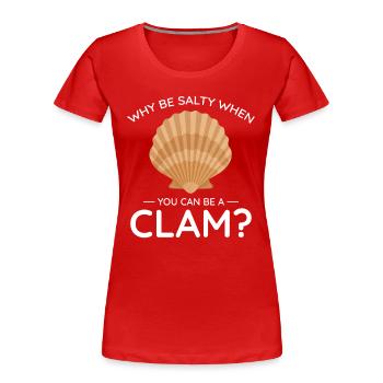 palourde coquillage coquillages collection Beachcomber Beach - T-shirt bio Premium Femme - rouge - Devant - Mia (176cm)