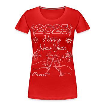 2025 Happy New Year - Frauen Premium Bio T-Shirt - Rot - Vorne - Mia (176cm)